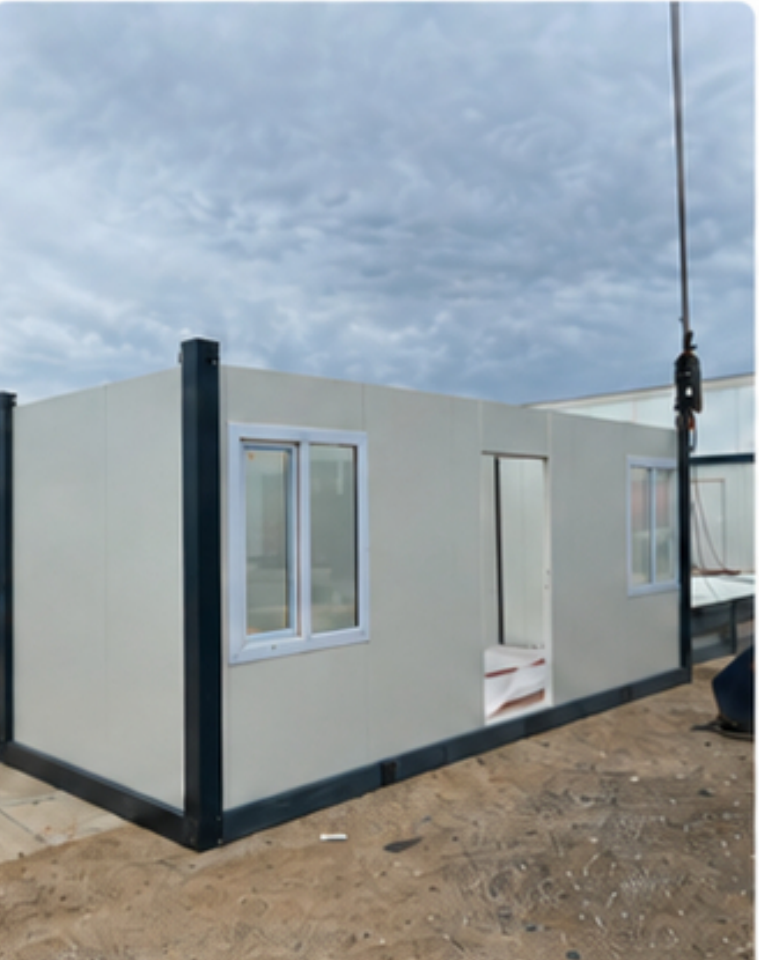 EroUnits panels and roof being assembled