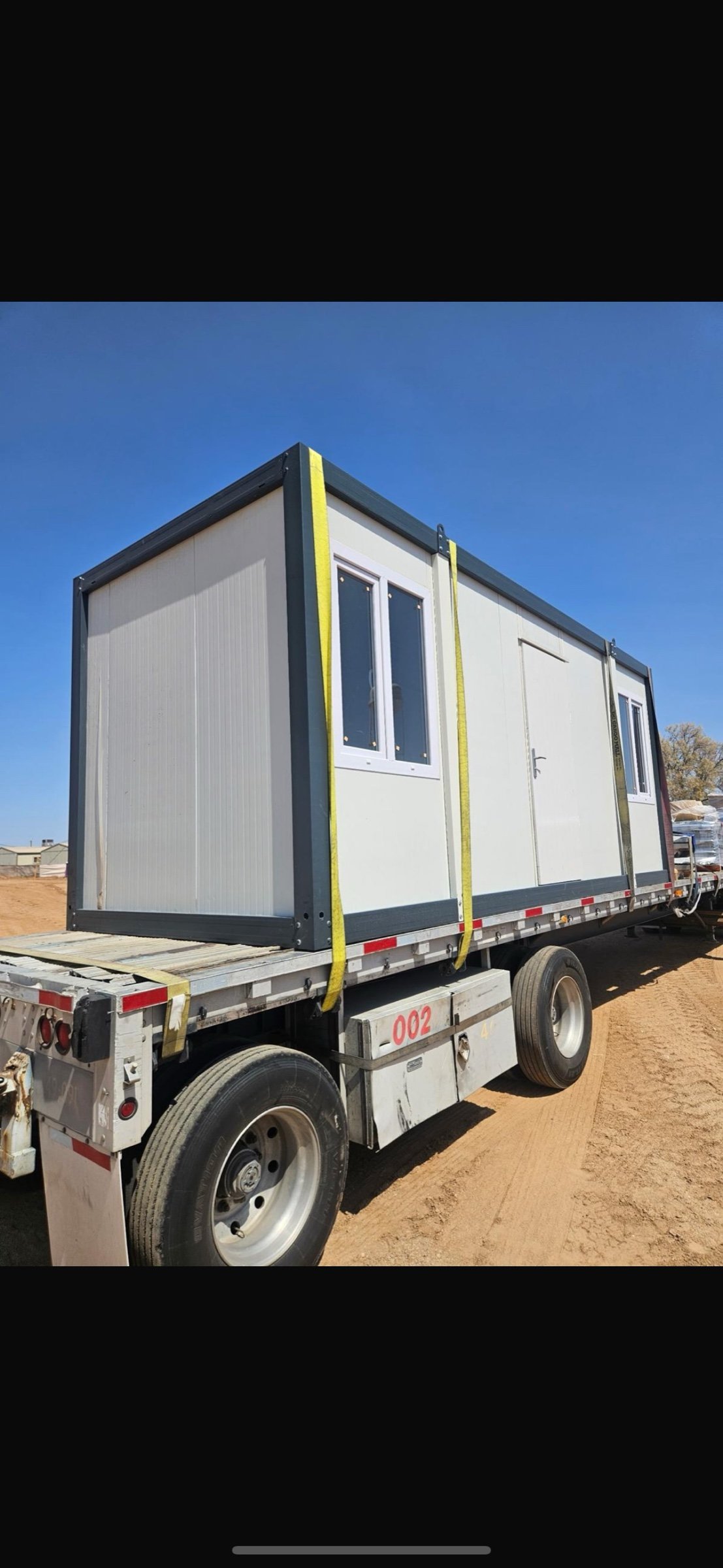 EROUnits office secured on a trailer outdoors