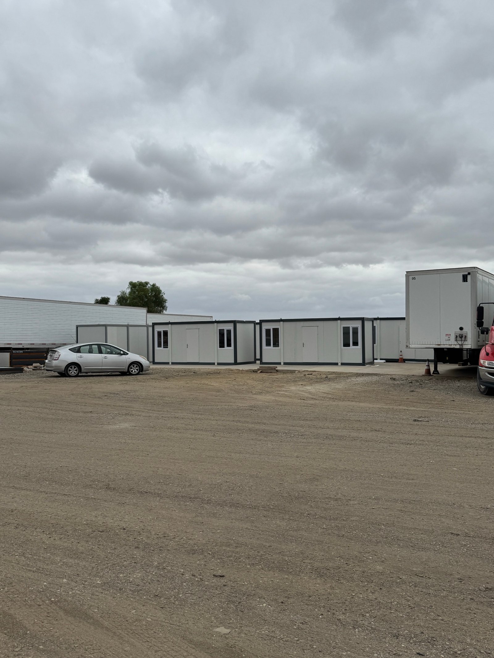 Multiple completed EROUnits offices at a commercial yard