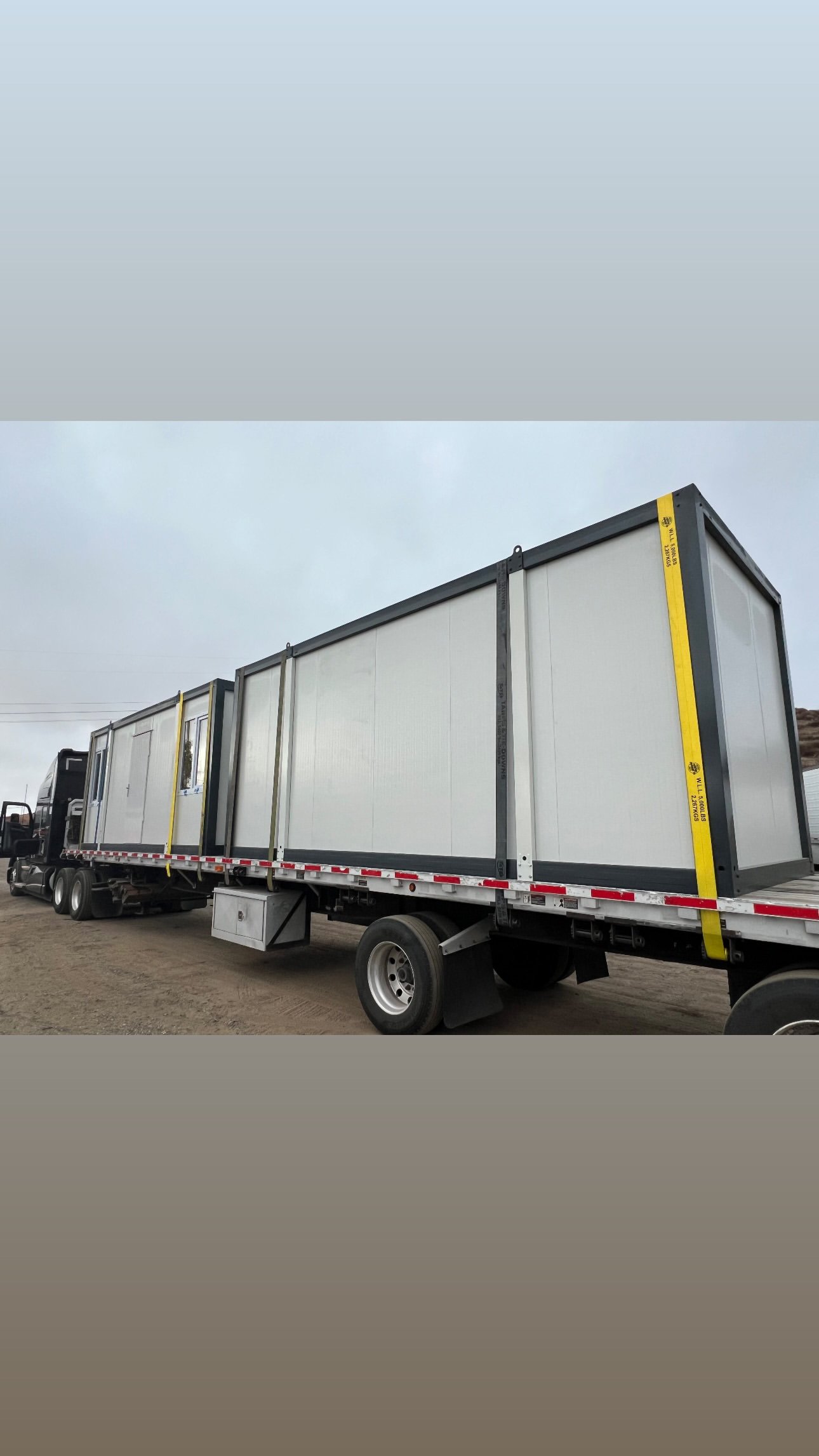 Multiple EROUnits offices secured on a delivery trailer