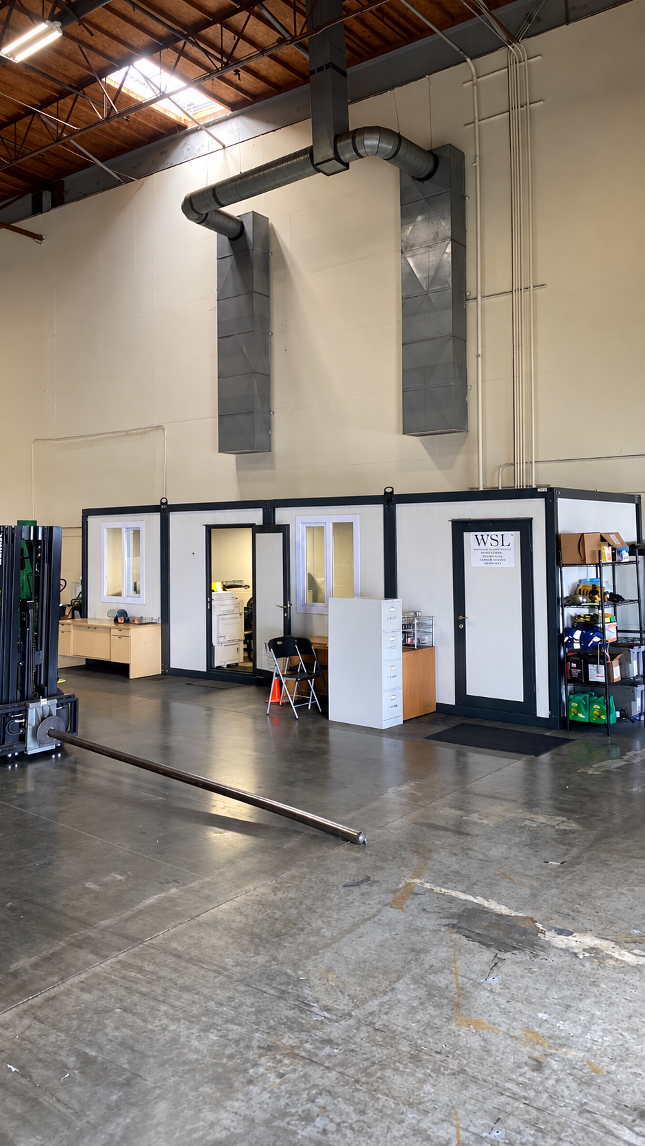Completed EROUnits office interiors inside a warehouse